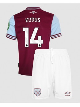 Detské Futbalové oblečenie West Ham United Mohammed Kudus #14 2024-25 Krátky Rukáv - Domáci (+ trenírky)